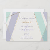 Invitation Contemporain Moderne Géométrique Stripes Mint Viol (Devant)