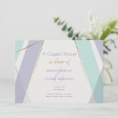 Invitation Contemporain Moderne Géométrique Stripes Mint Viol (Debout devant)