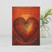 Invitation Contemporain Moderne Mariage orange brûlé (Debout devant)