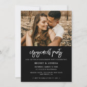 Invitation Contemporain moderne Noir partie Engagement (Devant)