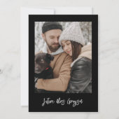 Invitation Contemporain moderne photo noir douche nuptiale (Dos)