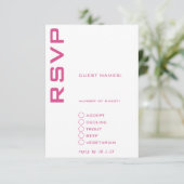 Invitation Contemporain rose et blanc (Debout devant)