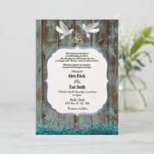 Invitation Contemporain Rustique Bois & Doves Mariage Inviter (Debout devant)