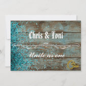 Invitation Contemporain Rustique Bois & Doves Mariage Inviter (Dos)