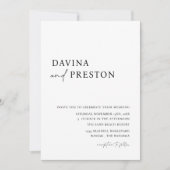Invitation Contemporain Script Moderne Simple Photo Mariage (Devant)