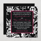 Invitation contemporaine de damassé de noir et de (Devant / Derrière)