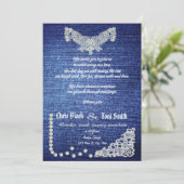 Invitation contemporaine Denim, Pearls & Lace Wedd (Debout devant)