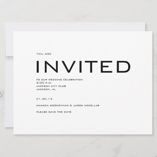 Invitation contemporaine Enregistrer la date (Devant)