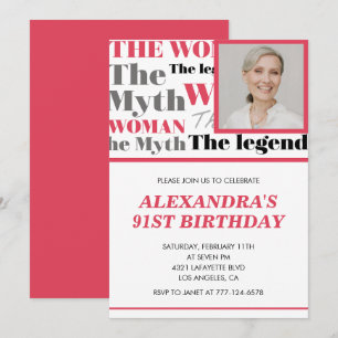 Invitation contemporaine pour 91e anniversaire ave