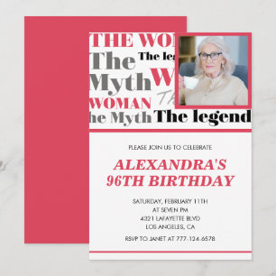 Invitation contemporaine pour 96e anniversaire ave