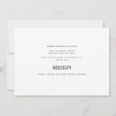 Invitation Contemporaine simple B/W Bridal Shower (Dos)