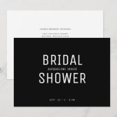 Invitation Contemporaine simple B/W Bridal Shower (Devant / Derrière)