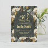 Invitation Contemporary Call Lilies Floral Girl Birthday  (Debout devant)