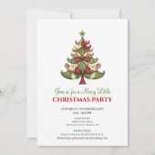 Invitation Contemporary designer Christmas tree party invite (Devant)