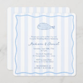 Invitation Contemporary Doodle Fish Fry Engagement Party (Devant / Derrière)