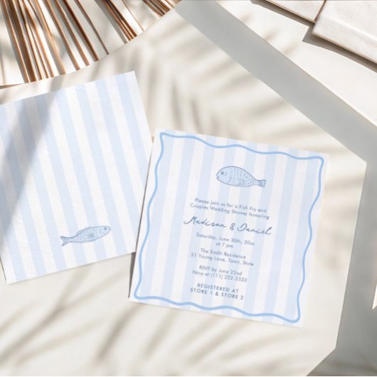 Invitation Contemporary Doodle Fish Fry Engagement Party