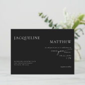 Invitation Contemporary Forever You Black QR Code Mariage (Debout devant)