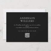 Invitation Contemporary Forever You Black QR Code Mariage (Dos)