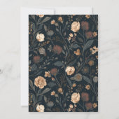 Invitation Contemporary Modern Black Floral Wedding (Dos)