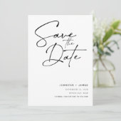 Invitation Contemporary Modern Script Enregistrer la date (Debout devant)