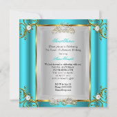 Invitation Contes de fées Douce 16 16e Anniversaire Turquoise (Dos)