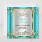 Invitation Contes de fées Douce 16 16e Anniversaire Turquoise (Devant)