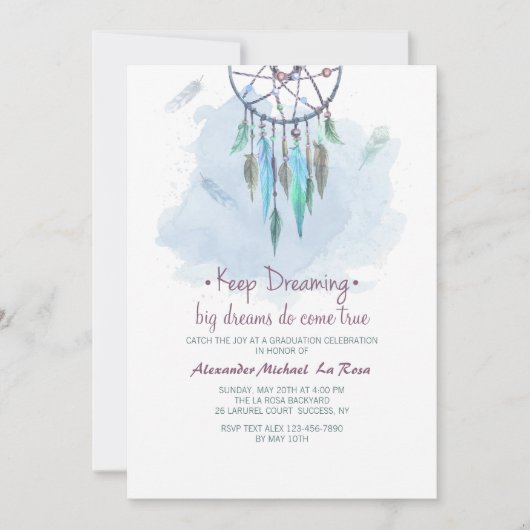 Invitation Continuez à rêver l'invitation d'obtention du (Devant)