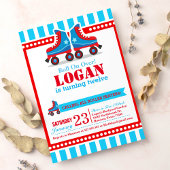 Invitation Continuez ! Blue Roller Skate Sport Anniversaire