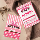 Invitation Continuez ! Patinage rose Roller Sport Anniversair