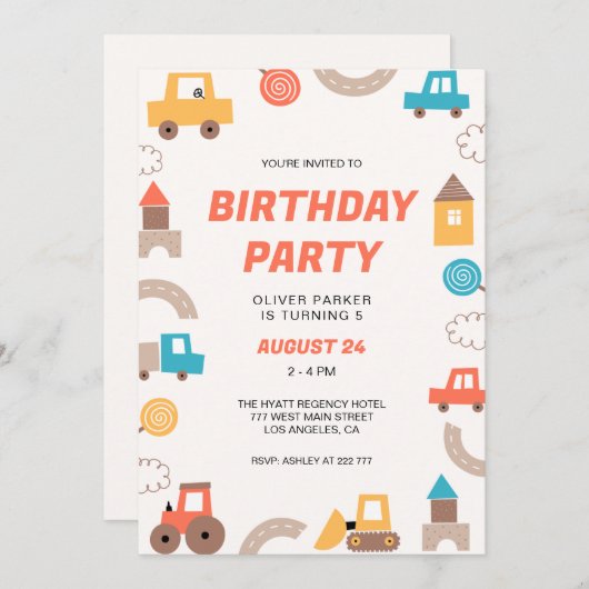 Invitation Continuez pour célébrer l'anniversaire (Devant / Derrière)