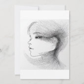 Invitation Continuous line art illustration of a human face 4 (Dos)