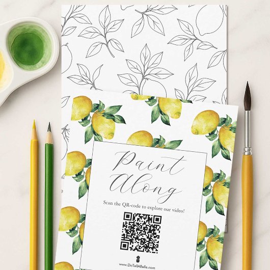 Invitation Contours de motif de citron