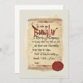 Invitation Contrat de cambriolage (Devant / Derrière)