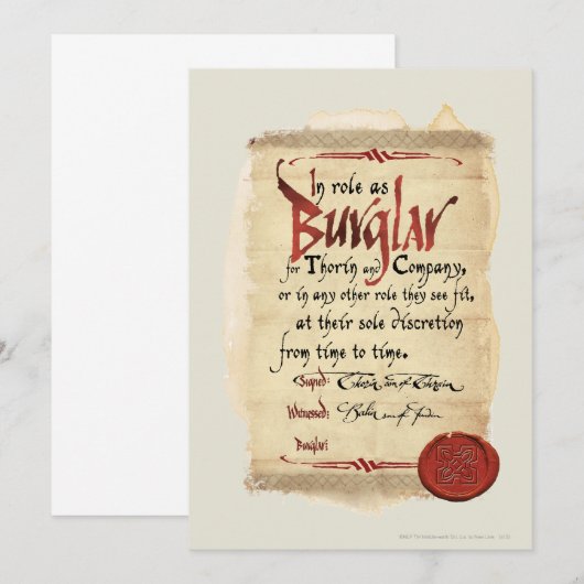 Invitation Contrat de cambriolage (Devant / Derrière)