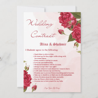 Invitation Contrats mariages pour Groom