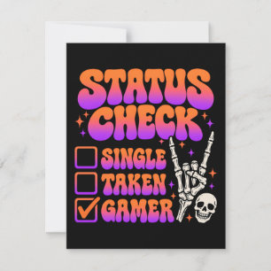 Invitation Contrôle de statut humour de gamer pour les fans d