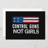 Invitation Contrôler les armes et non les filles (Devant / Derrière)