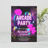 Invitation Contrôleur de partie de jeu vidéo Neon Jeu Anniver (Debout devant)