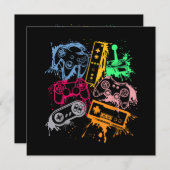 Invitation Contrôleurs de console de jeu vidéo Retro 80's 90' (Devant / Derrière)