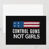 Invitation Contrôlez les armes à feu, pas les filles (Devant / Derrière)