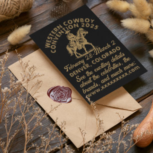 Invitation Convention Western Cowboy de style vintage
