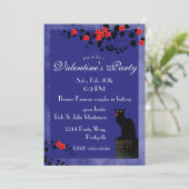 Invitation Conversation Noir aux Roses Rouges Saint Valentin (Debout devant)