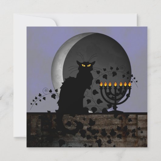 Invitation Conversation Noir Hanoukka (Dos)
