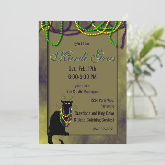 Invitation Conversation Noir Mardi Gras (Debout devant)