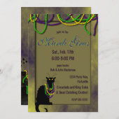 Invitation Conversation Noir Mardi Gras (Devant / Derrière)