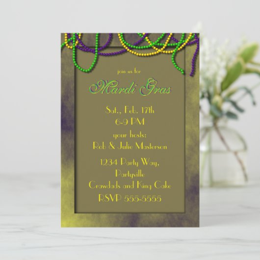 Invitation Conversation Noir Mardi Gras (Debout devant)
