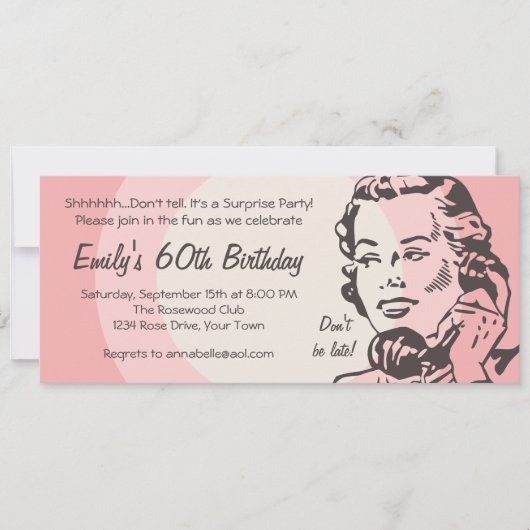 Invitation Conversation téléphonique Vintage (Devant)