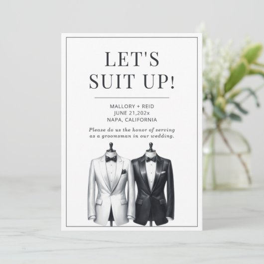 Invitation Convient À Groomsman Usher Meilleur Homme Tuxedo I (Debout devant)