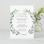 Invitation Convite Casamento Folhas Azeitona Verde portugais (Debout devant)