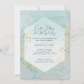 Invitation Convite Casamento Ouro Azul Turquesa portugais (Devant)